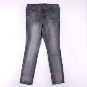 Rewash Womens Power Stretch Skinny Jeans Gray Faded Vital Stretch Size 13/31